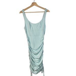 Angel Biba Light Blue Stretch Ruched Mini Bodycon Dress M